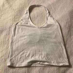 WHITE HALTER TOP